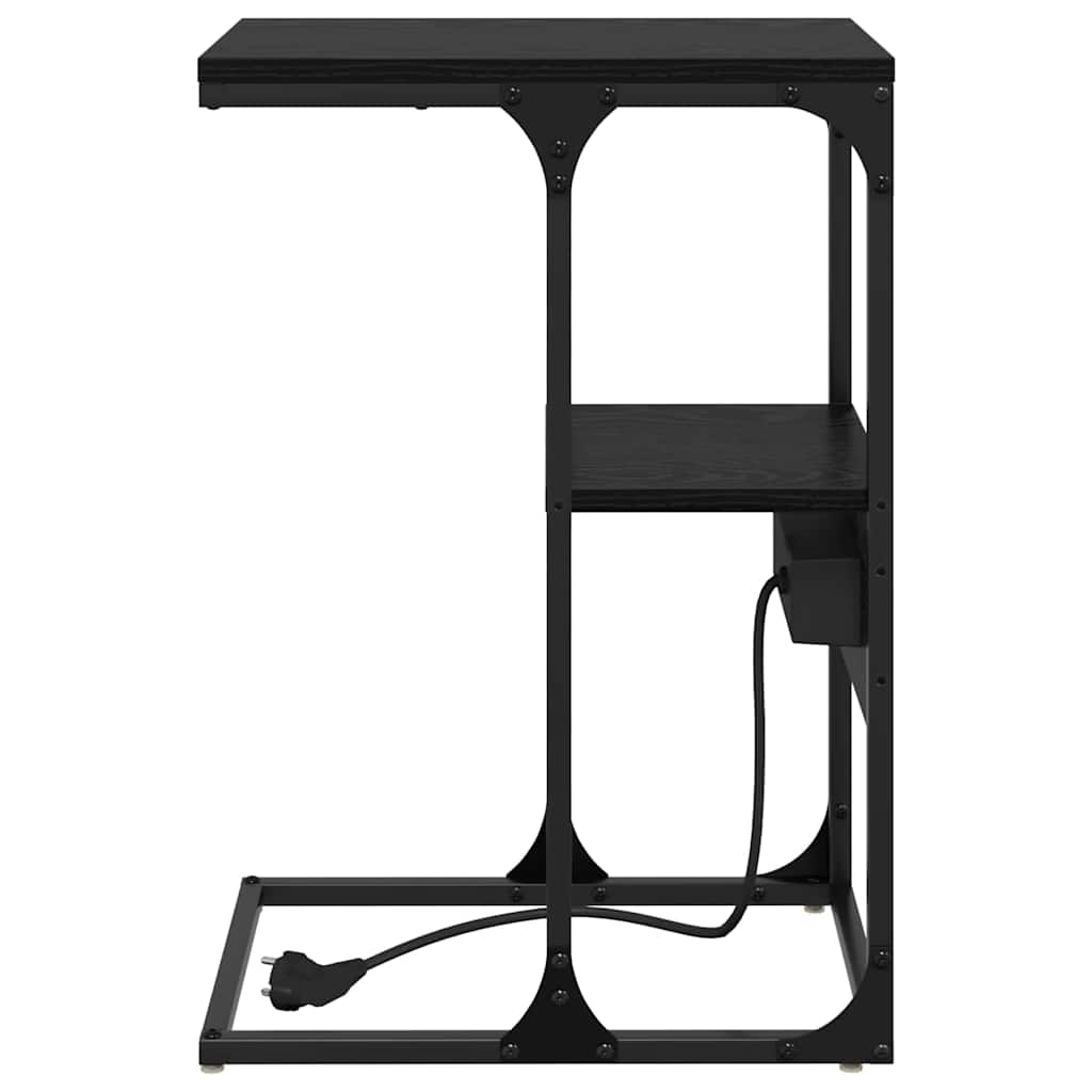 vidaXL Κομοδίνο Μαύρη Οξυά 41,5 x 26 x 60,5 εκ Επεξεργασμένο ξύλο