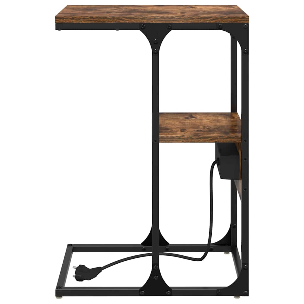 vidaXL Κομοδίνο Καπνιστή δρυς 41.5 x 26 x 60.5 εκ Επεξεργασμένο ξύλο