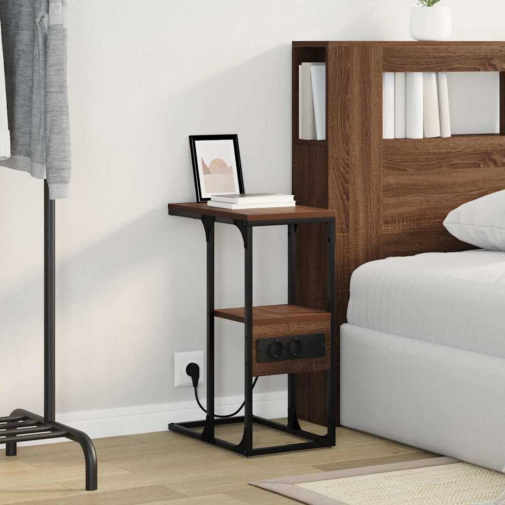 vidaXL Κομοδίνο Καφέ δρυς 41.5 x 26 x 60.5 εκ Επεξεργασμένο ξύλο