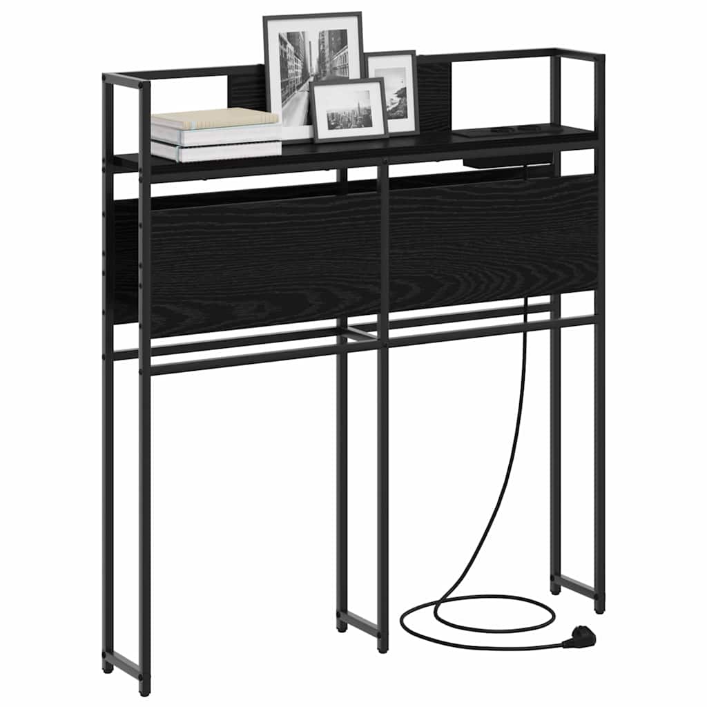 vidaXL Κεφαλάρι Αποθήκης με ράφι Μαύρη δρυς 90 cm Επεξεργασμένο ξύλο