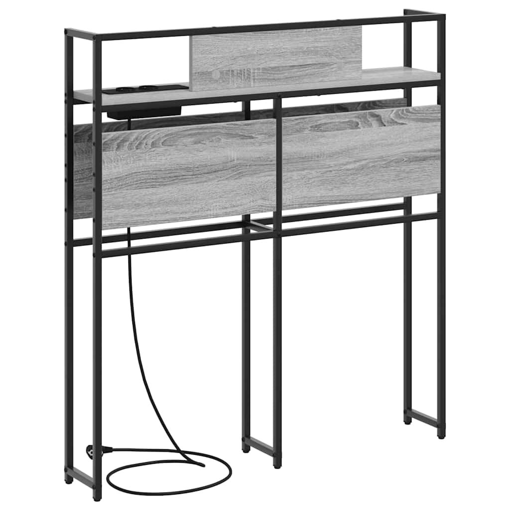 vidaXL Κεφαλάρι Αποθήκης με ράφι Γκρι sonoma 90 cm Επεξεργασμένο ξύλο