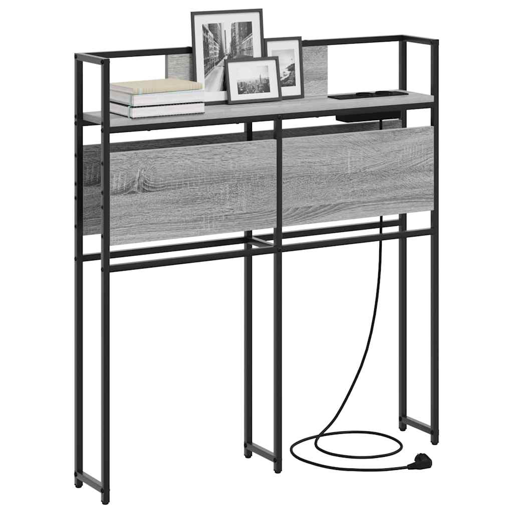 vidaXL Κεφαλάρι Αποθήκης με ράφι Γκρι sonoma 90 cm Επεξεργασμένο ξύλο