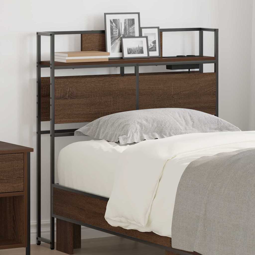 vidaXL Κεφαλάρι Αποθήκης με ράφι Καφέ δρυς 90 cm Επεξεργασμένο ξύλο