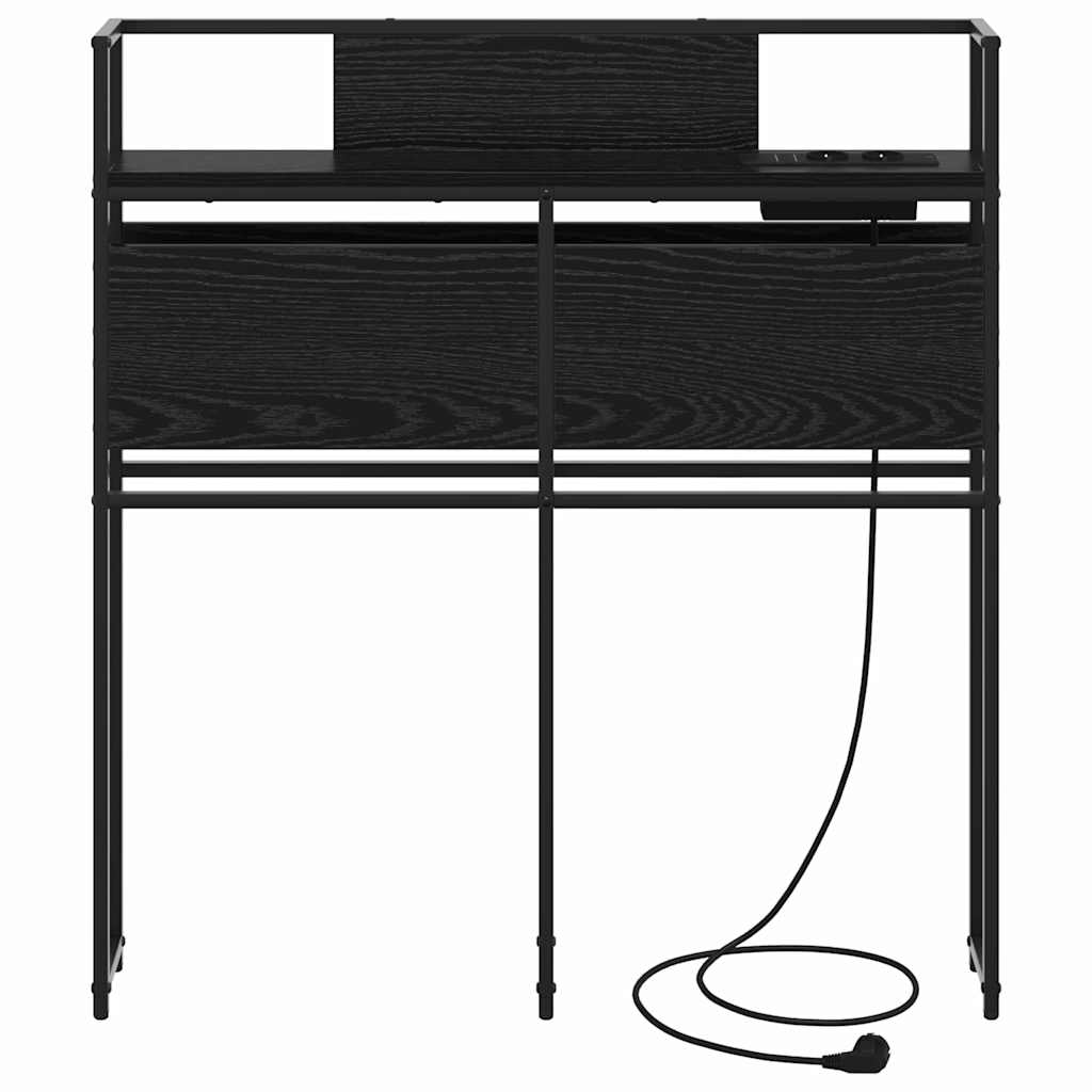 vidaXL Κεφαλάρι Αποθήκης με ράφι Μαύρη δρυς 100 cm Επεξεργασμένο ξύλο