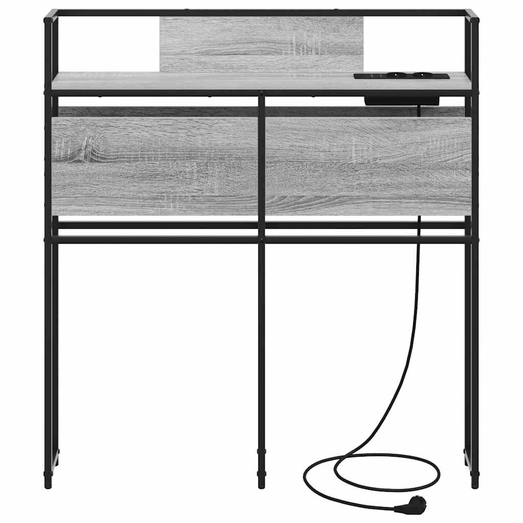 vidaXL Κεφαλάρι Αποθήκης με ράφι Γκρι sonoma 100 cm Επεξεργασμένο ξύλο