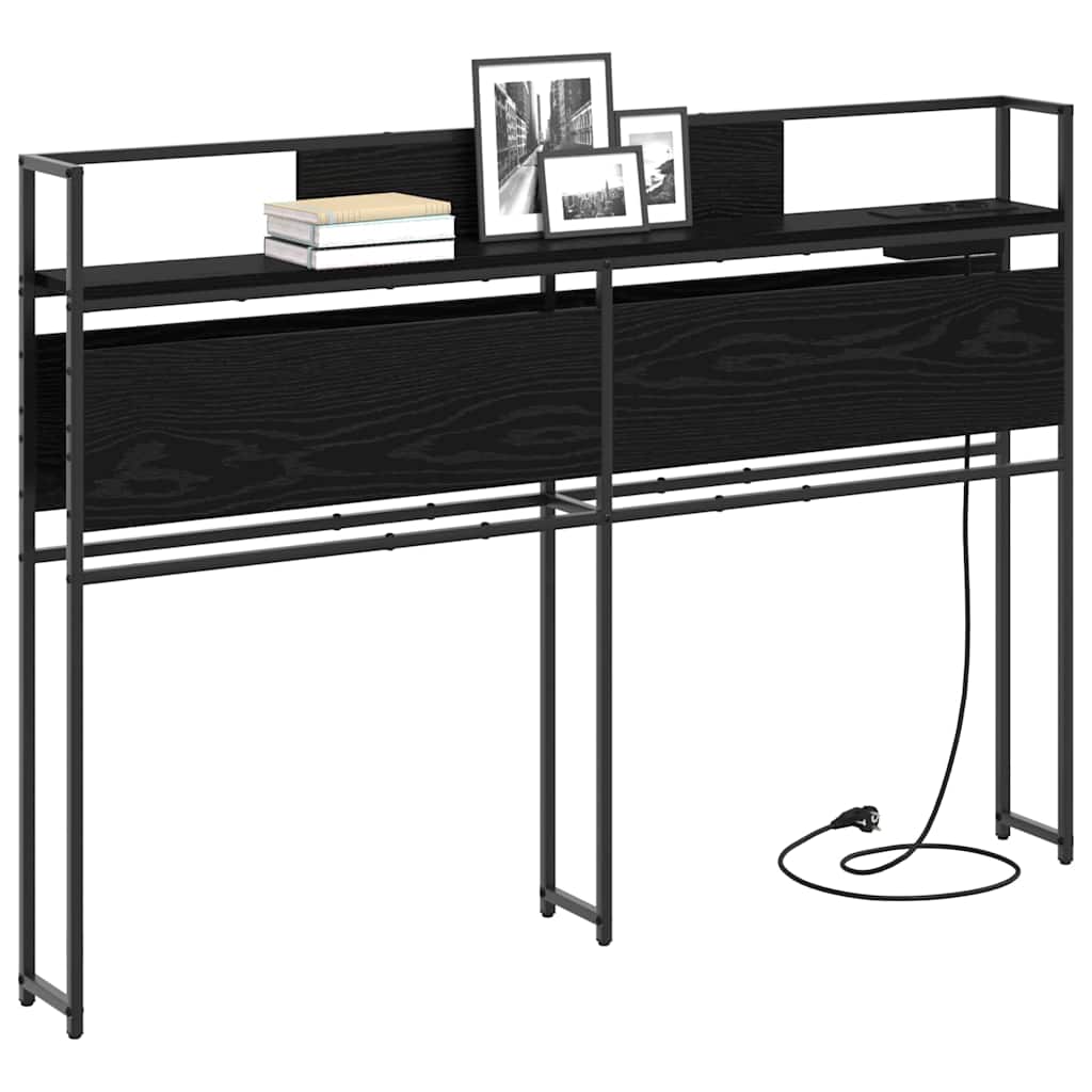 vidaXL Κεφαλάρι Αποθήκης με ράφι Μαύρη δρυς 120 cm Επεξεργασμένο ξύλο