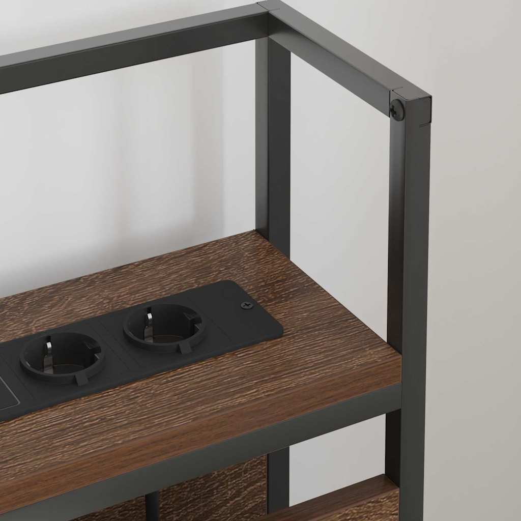 vidaXL Κεφαλάρι Αποθήκης με ράφι Καφέ δρυς 120 cm Επεξεργασμένο ξύλο