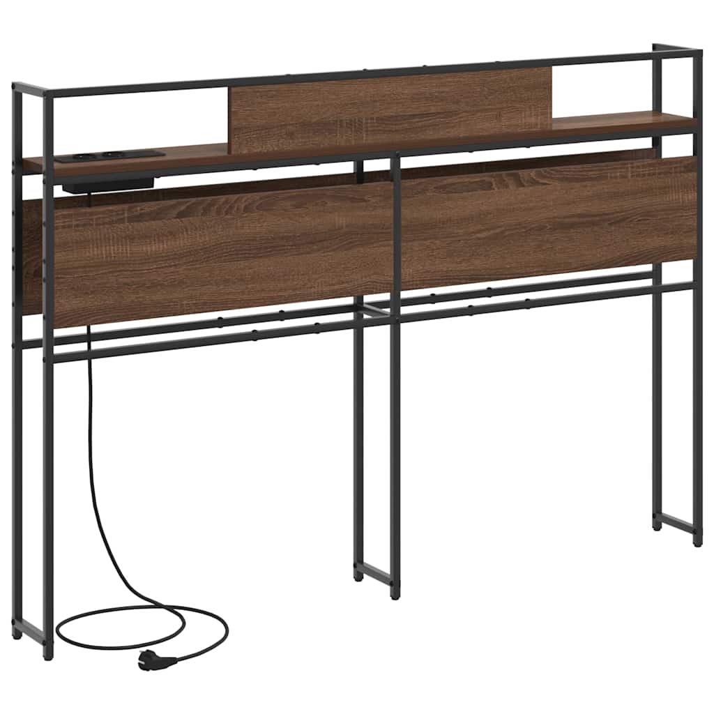 vidaXL Κεφαλάρι Αποθήκης με ράφι Καφέ δρυς 120 cm Επεξεργασμένο ξύλο