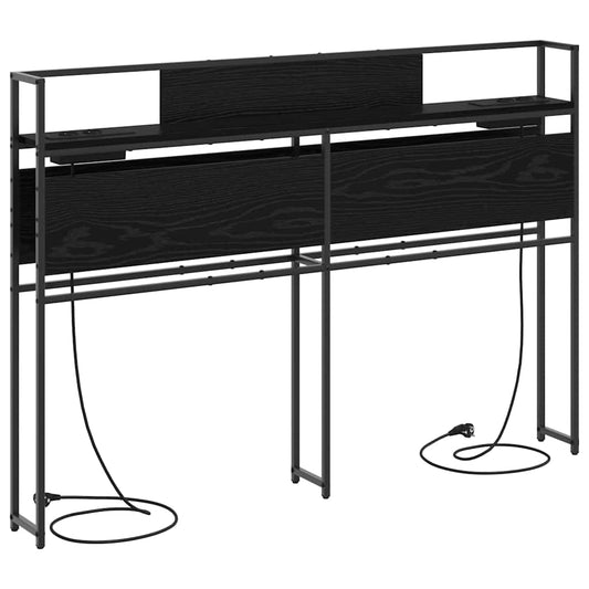 vidaXL Κεφαλάρι Αποθήκης με ράφι Μαύρη δρυς 150 cm Επεξεργασμένο ξύλο
