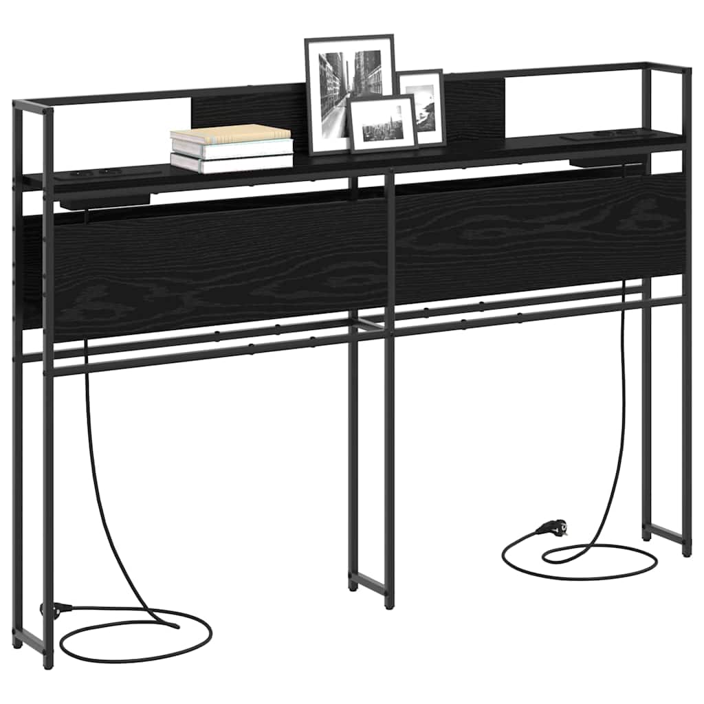 vidaXL Κεφαλάρι Αποθήκης με ράφι Μαύρη δρυς 150 cm Επεξεργασμένο ξύλο