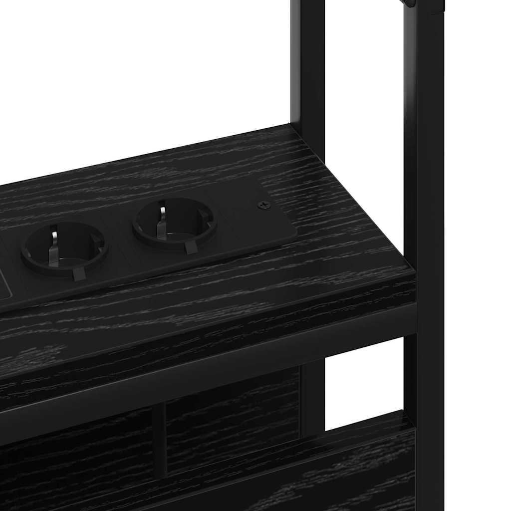 vidaXL Κεφαλάρι Αποθήκης με ράφι Μαύρη δρυς 160 cm Επεξεργασμένο ξύλο