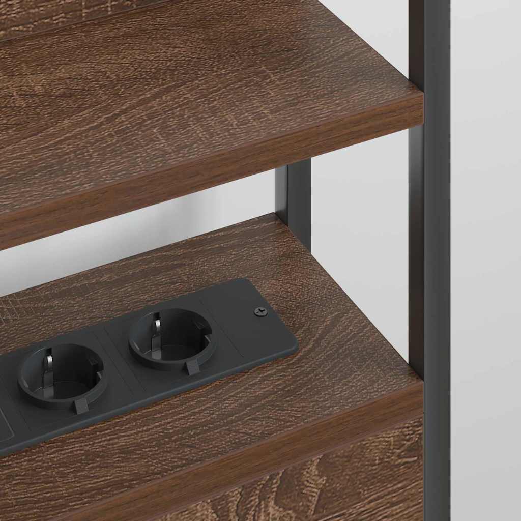 vidaXL Κεφαλάρι Αποθήκης με ράφι Καφέ δρυς 75 cm Επεξεργασμένο ξύλο