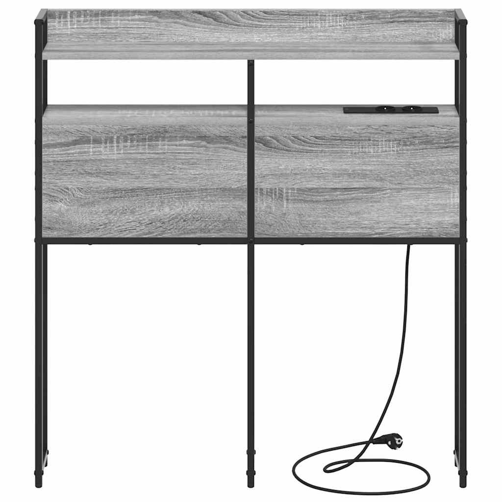 vidaXL Κεφαλάρι Αποθήκης με ράφι Γκρι sonoma 90 cm Επεξεργασμένο ξύλο