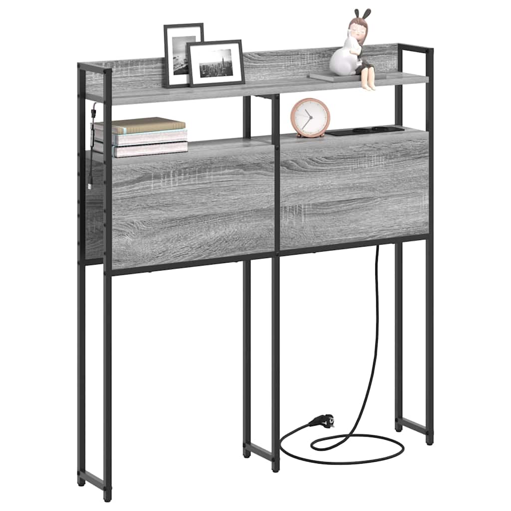 vidaXL Κεφαλάρι Αποθήκης με ράφι Γκρι sonoma 90 cm Επεξεργασμένο ξύλο