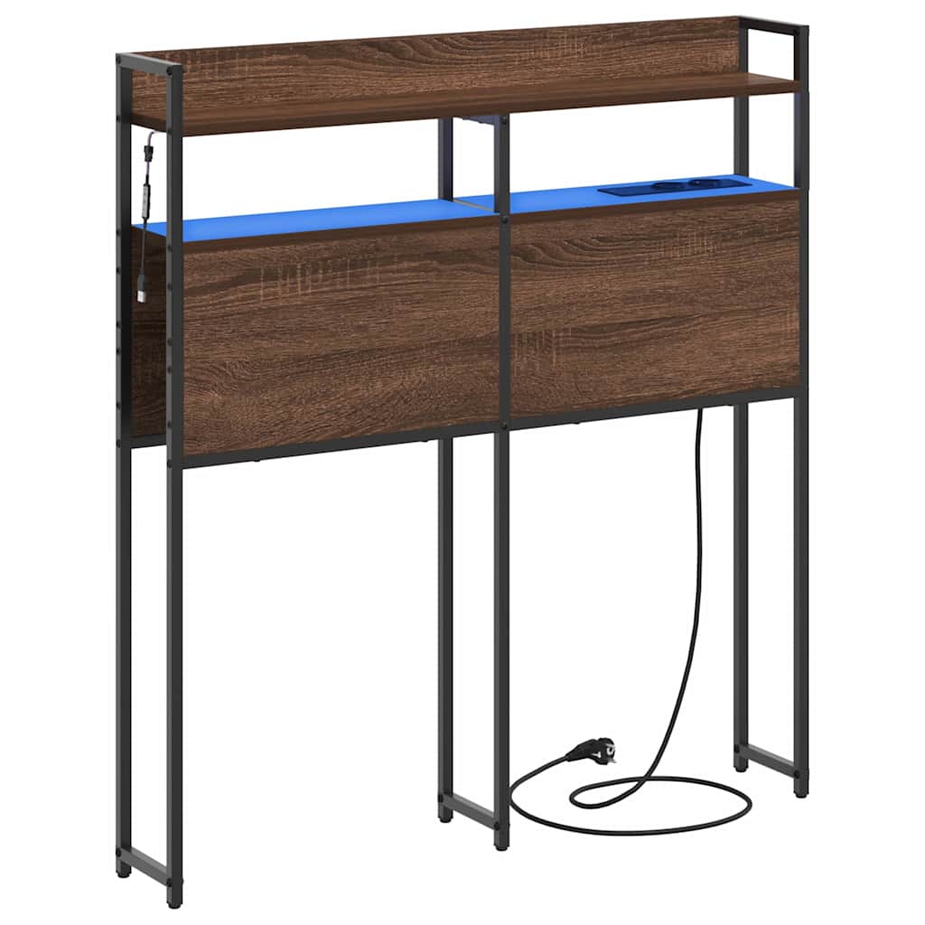 vidaXL Κεφαλάρι Αποθήκης με ράφι Καφέ δρυς 90 cm Επεξεργασμένο ξύλο