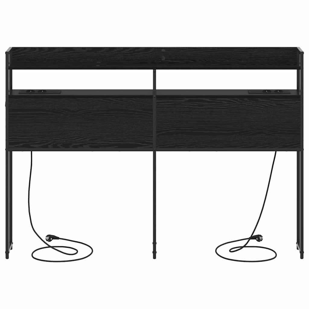 vidaXL Κεφαλάρι Αποθήκης με ράφι Μαύρη δρυς 140,5 x 15 x 98 εκ