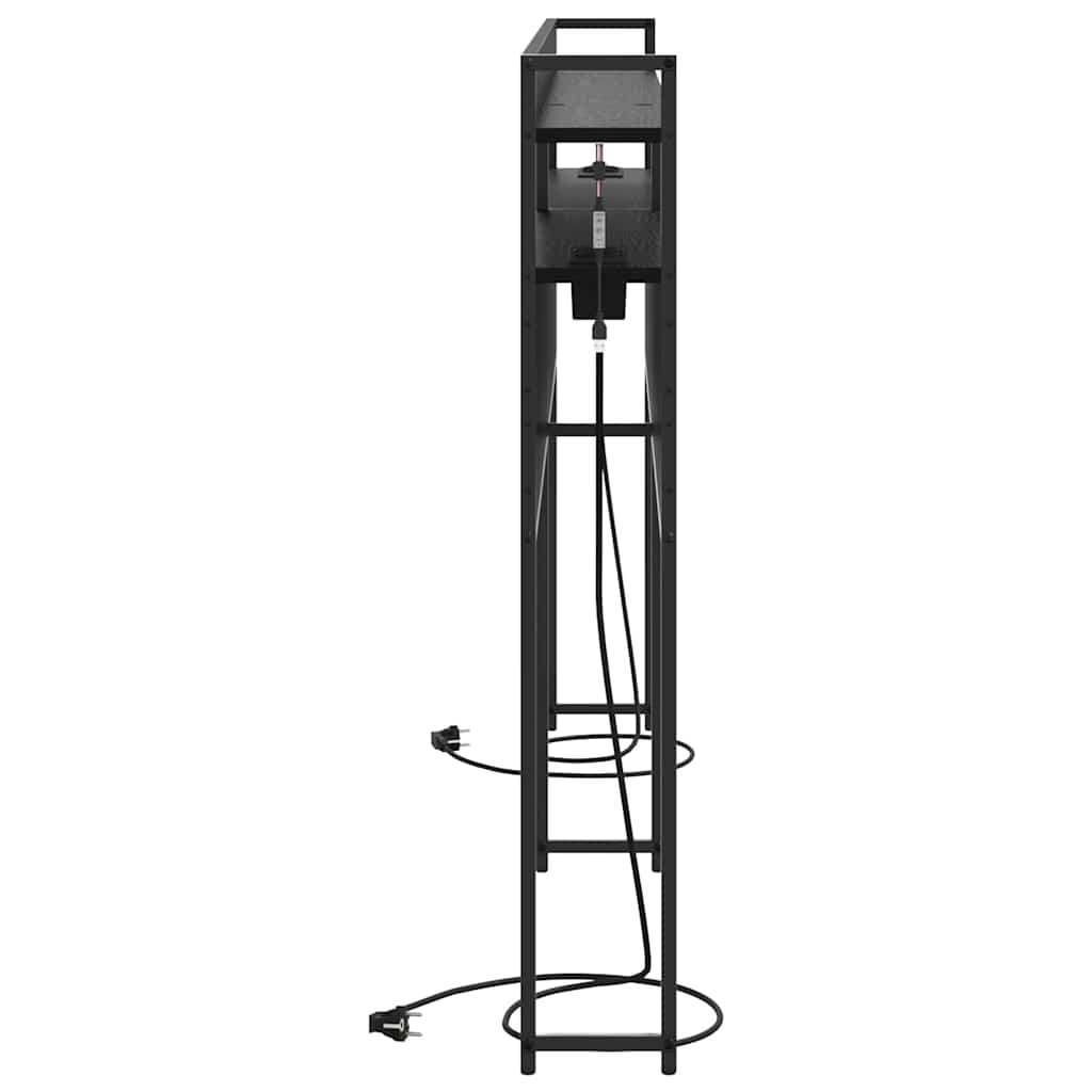 vidaXL Κεφαλάρι Αποθήκης με ράφι Μαύρη δρυς 200 cm Επεξεργασμένο ξύλο