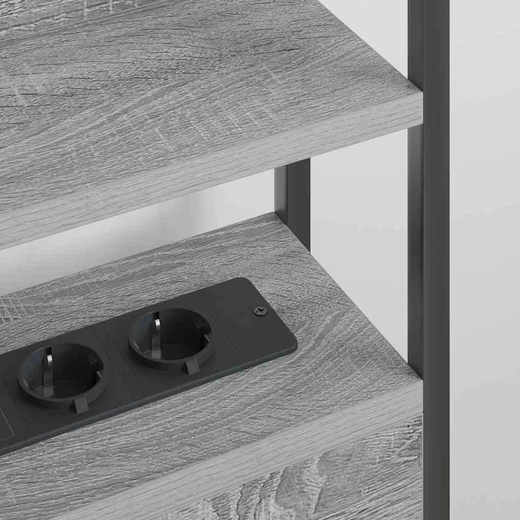 vidaXL Κεφαλάρι Αποθήκης με ράφι Γκρι sonoma 200 cm Επεξεργασμένο ξύλο