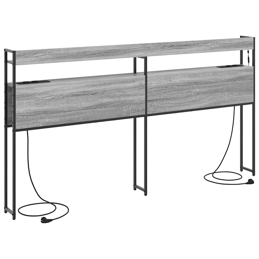 vidaXL Κεφαλάρι Αποθήκης με ράφι Γκρι sonoma 200 cm Επεξεργασμένο ξύλο