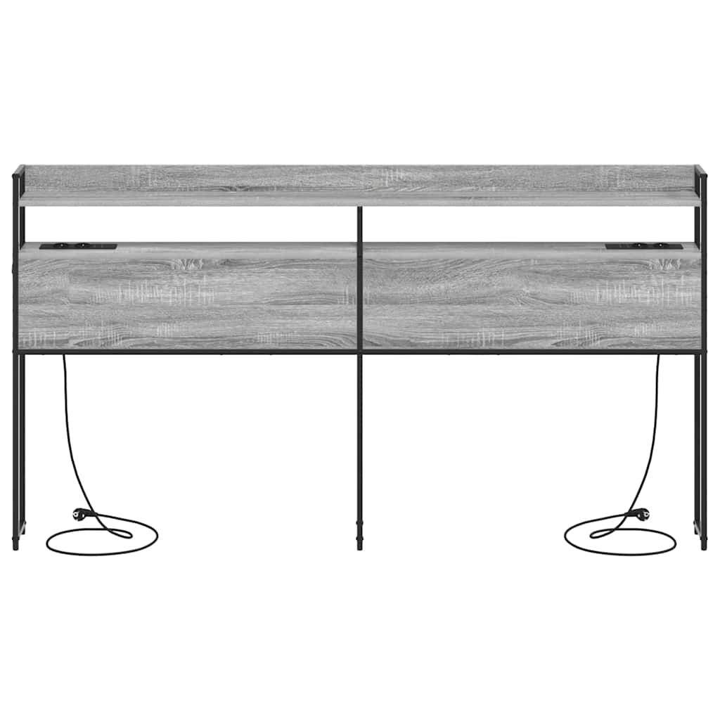 vidaXL Κεφαλάρι Αποθήκης με ράφι Γκρι sonoma 200 cm Επεξεργασμένο ξύλο