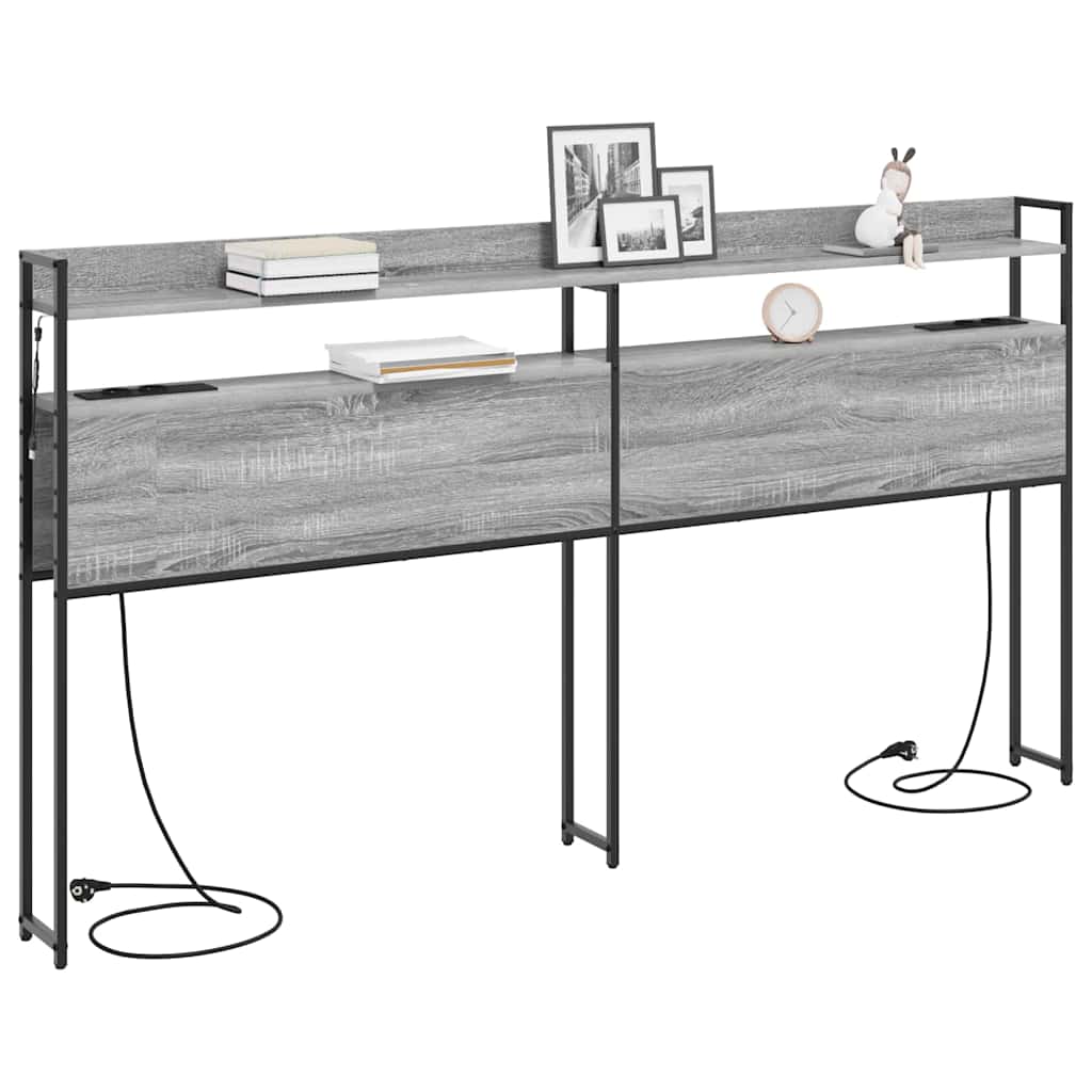 vidaXL Κεφαλάρι Αποθήκης με ράφι Γκρι sonoma 200 cm Επεξεργασμένο ξύλο