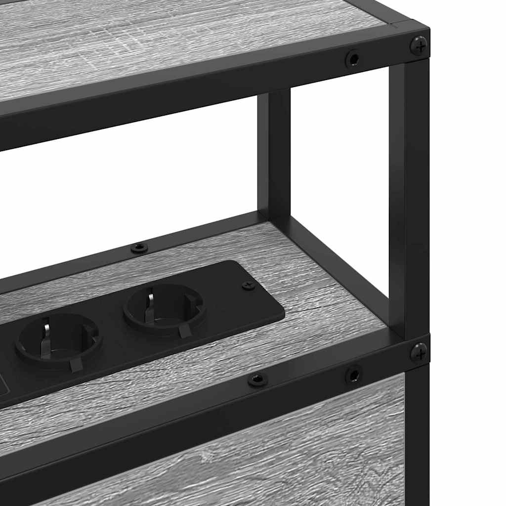 vidaXL Κεφαλάρι Αποθήκης με ράφι Γκρι sonoma 80 cm Επεξεργασμένο ξύλο