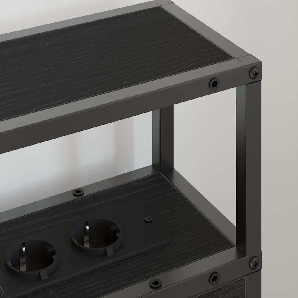 vidaXL Κεφαλάρι Αποθήκης με ράφι Μαύρη δρυς 90 cm Επεξεργασμένο ξύλο