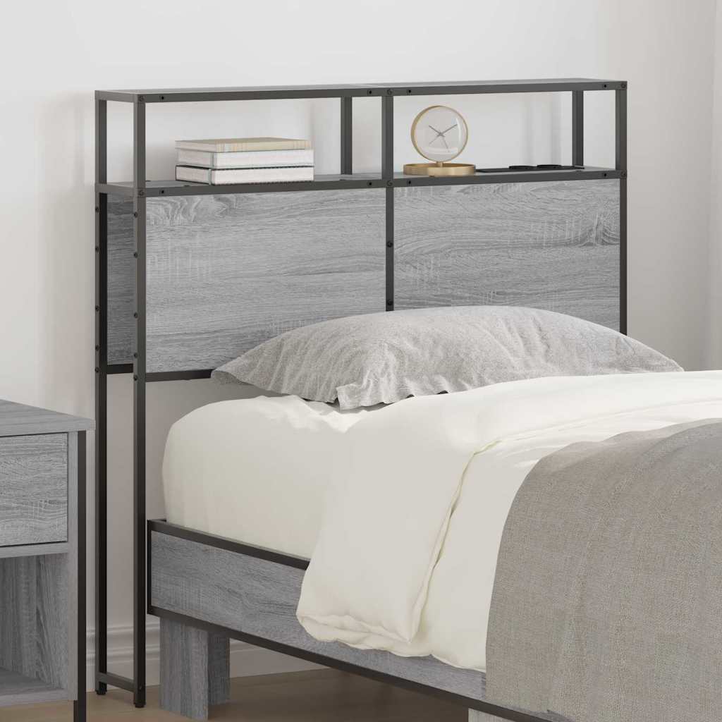 vidaXL Κεφαλάρι Αποθήκης με ράφι Γκρι sonoma 90 cm Επεξεργασμένο ξύλο