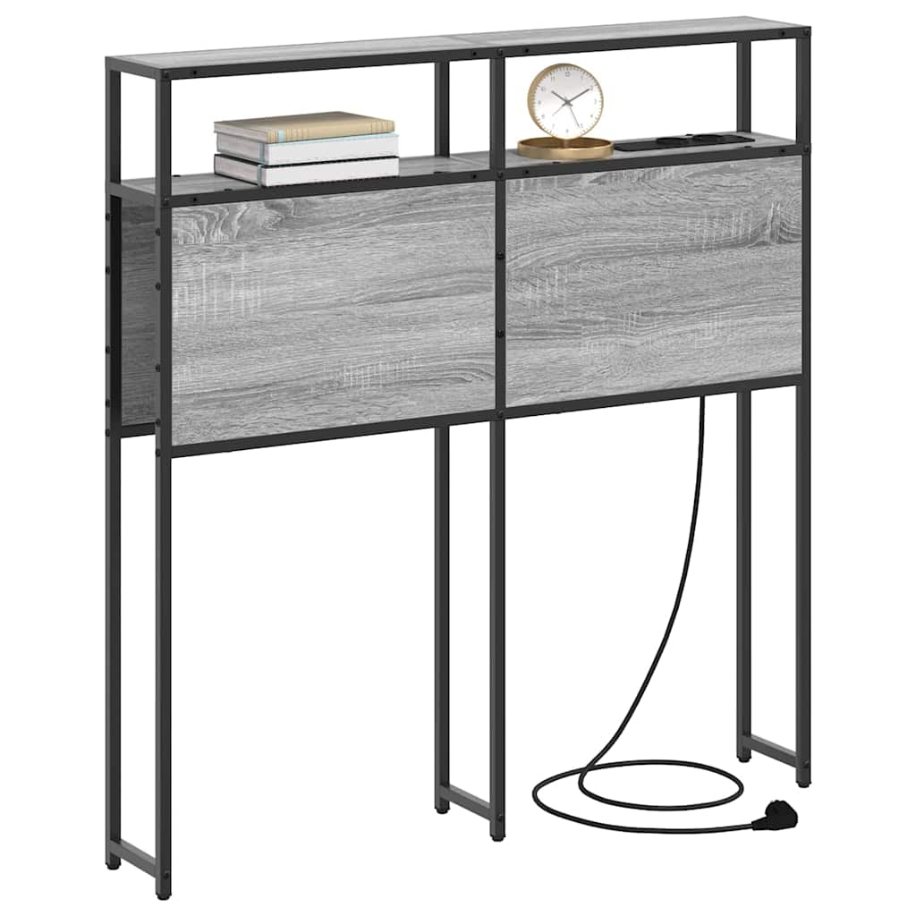 vidaXL Κεφαλάρι Αποθήκης με ράφι Γκρι sonoma 90 cm Επεξεργασμένο ξύλο