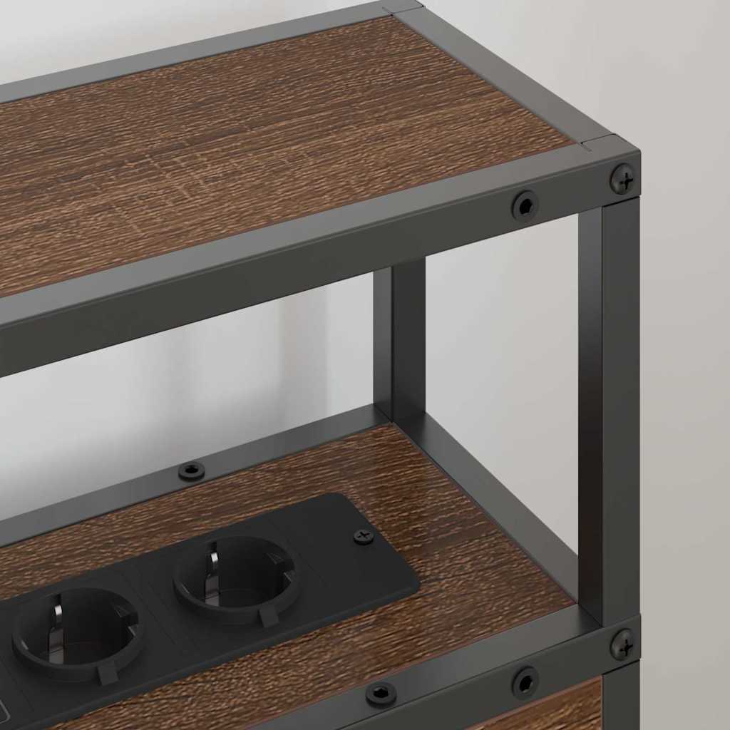 vidaXL Κεφαλάρι Αποθήκης με ράφι Καφέ δρυς 100 cm Επεξεργασμένο ξύλο