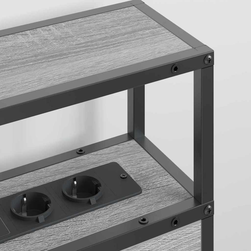 vidaXL Κεφαλάρι Αποθήκης με ράφι Γκρι sonoma 135 cm Επεξεργασμένο ξύλο