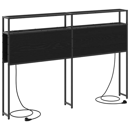 vidaXL Κεφαλάρι Αποθήκης με ράφι Μαύρη δρυς 150 cm Επεξεργασμένο ξύλο