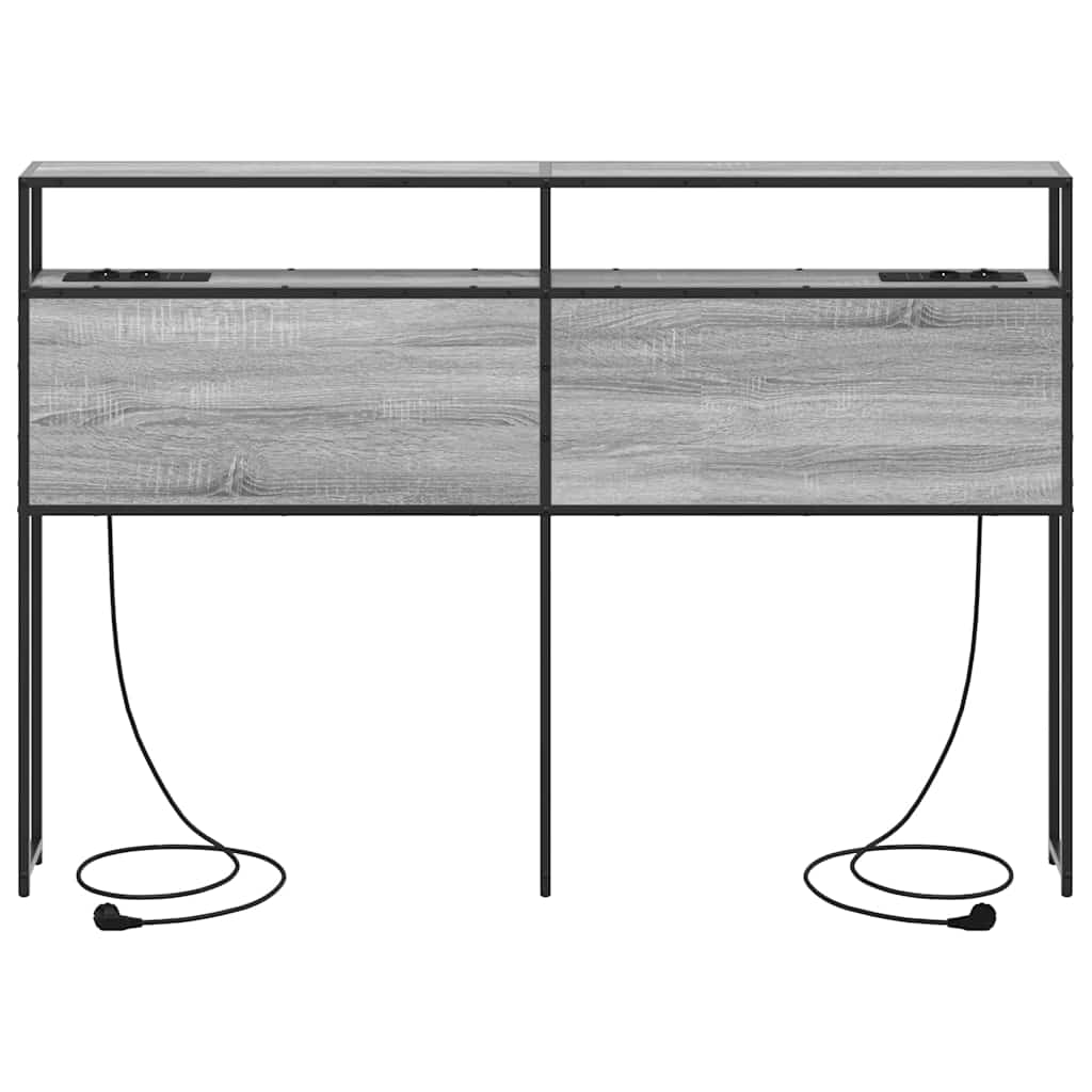 vidaXL Κεφαλάρι Αποθήκης με ράφι Γκρι sonoma 160 cm Επεξεργασμένο ξύλο