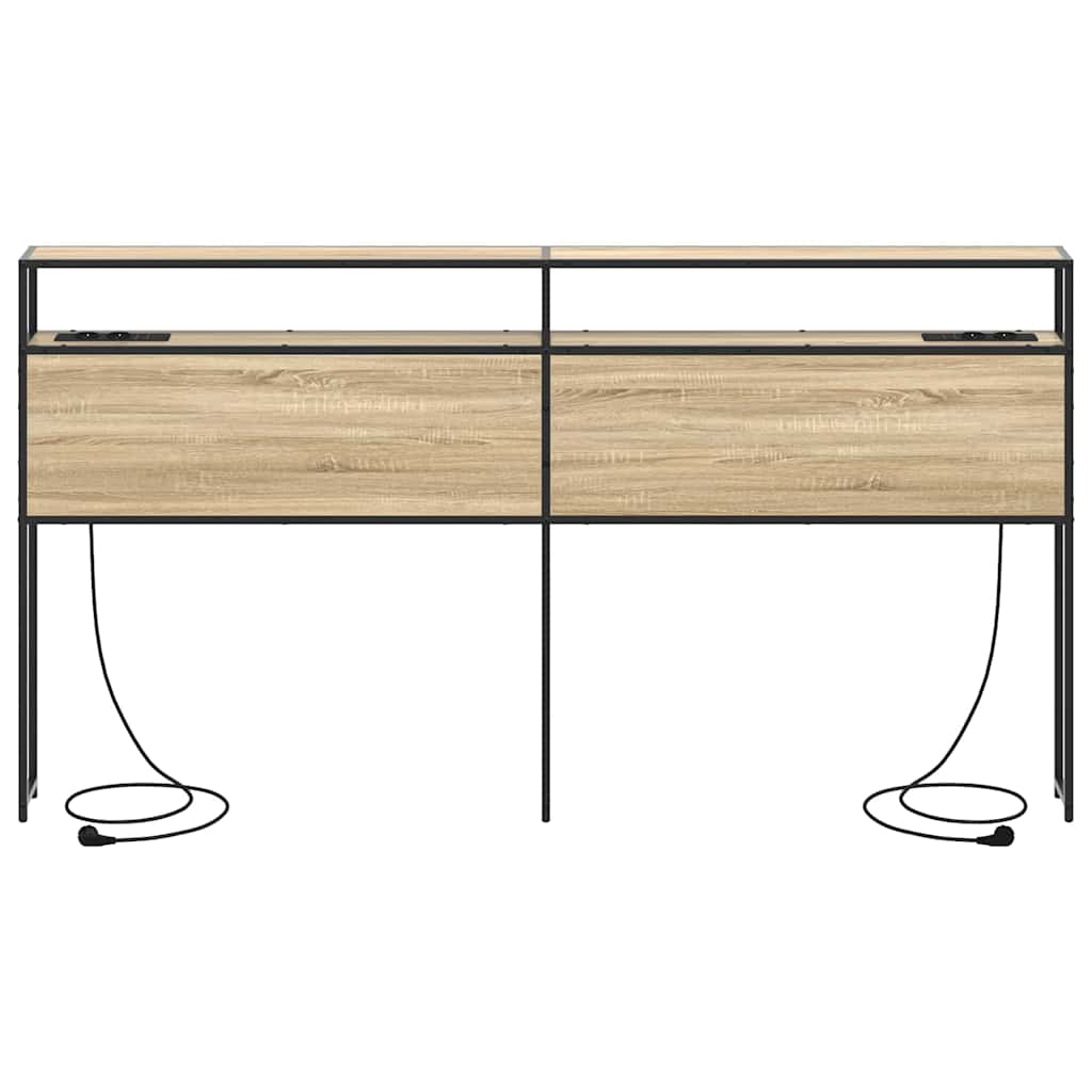 vidaXL Κεφαλάρι Αποθήκης με ράφι Sonoma Δρυς 200 cm Επεξεργασμένο ξύλο