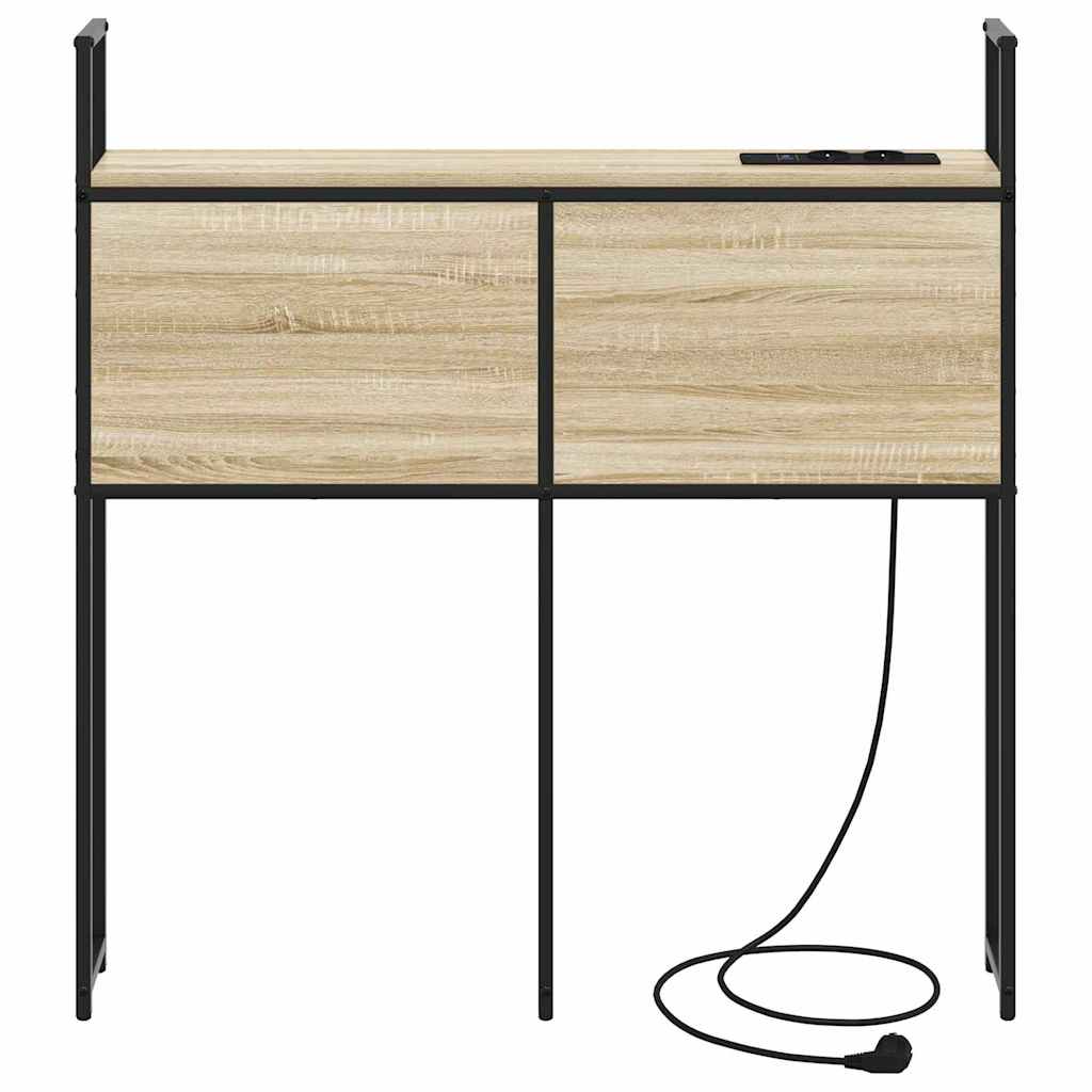vidaXL Κεφαλάρι Αποθήκης με Σταθμό Φόρτισης με ράφι Sonoma Δρυς 75 cm