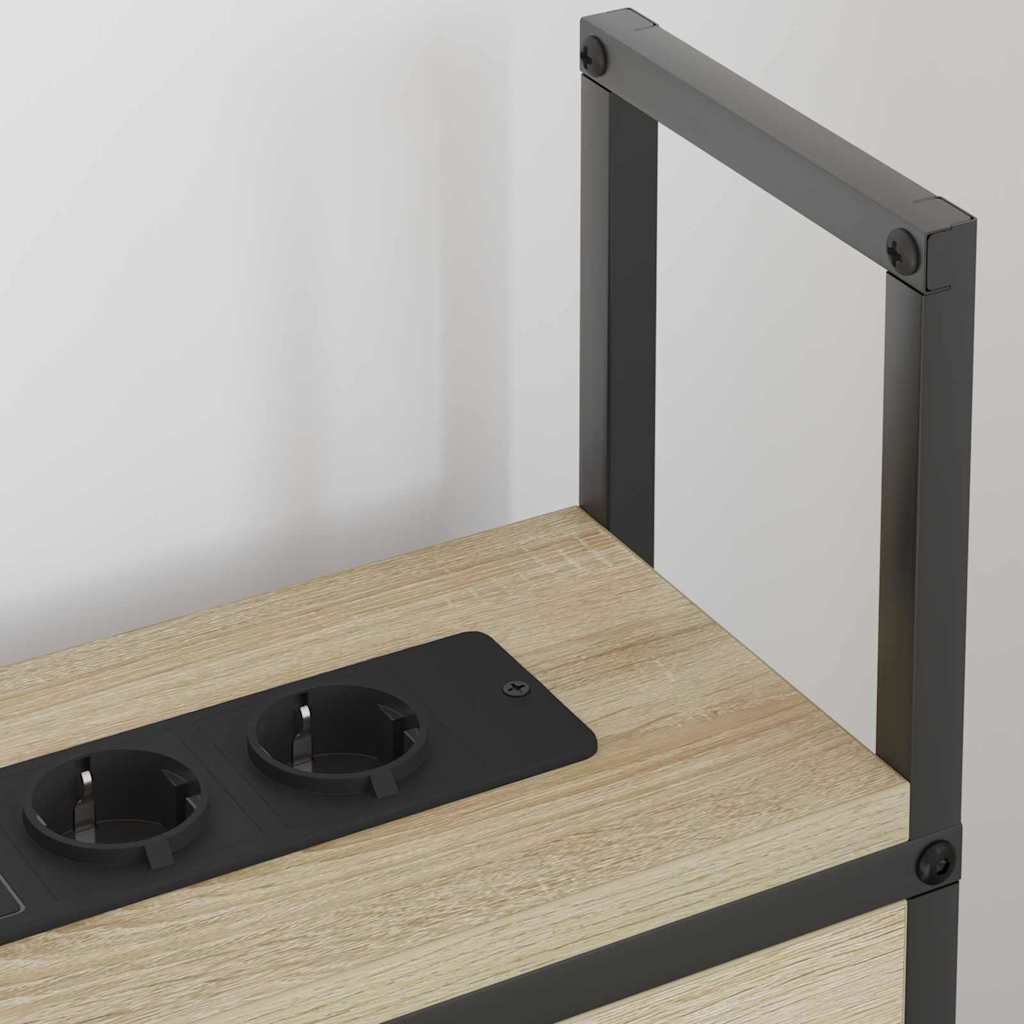 vidaXL Κεφαλάρι Αποθήκης με Σταθμό Φόρτισης με ράφι Sonoma Δρυς 80 cm