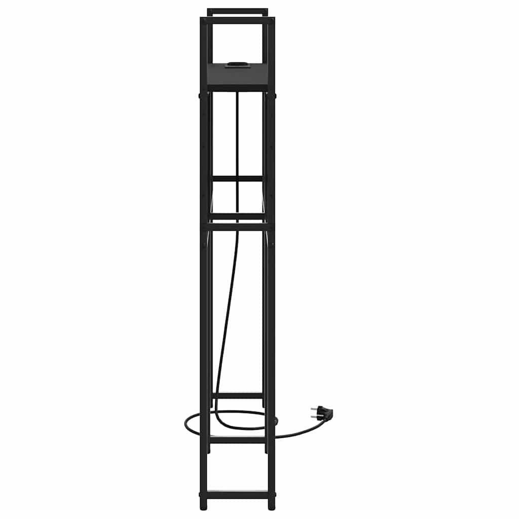 vidaXL Κεφαλάρι Αποθήκης με Σταθμό Φόρτισης με ράφι Μαύρη δρυς 100 cm