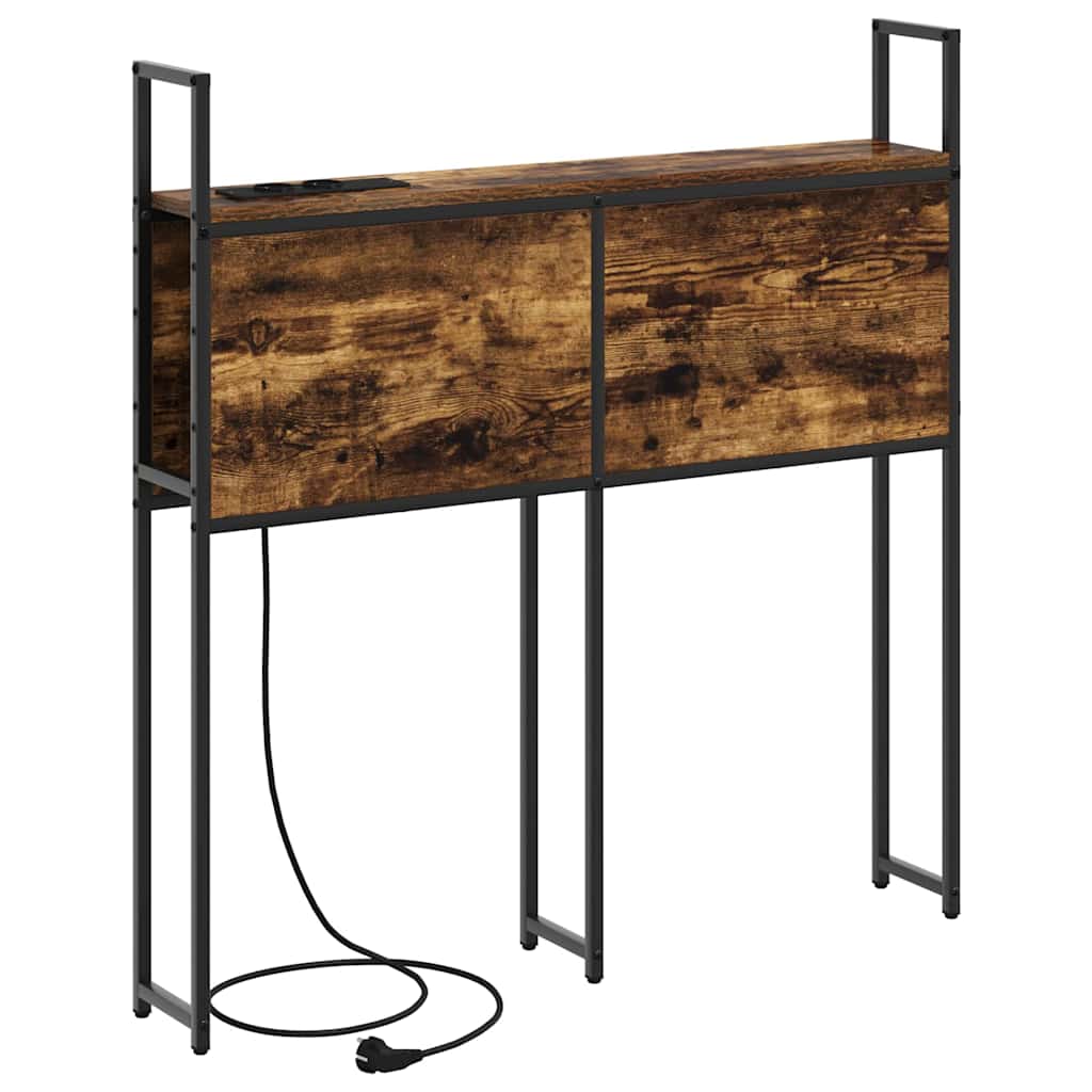 vidaXL Κεφαλάρι Αποθήκης με Σταθμό Φόρτισης Καπνιστή δρυς 100 cm