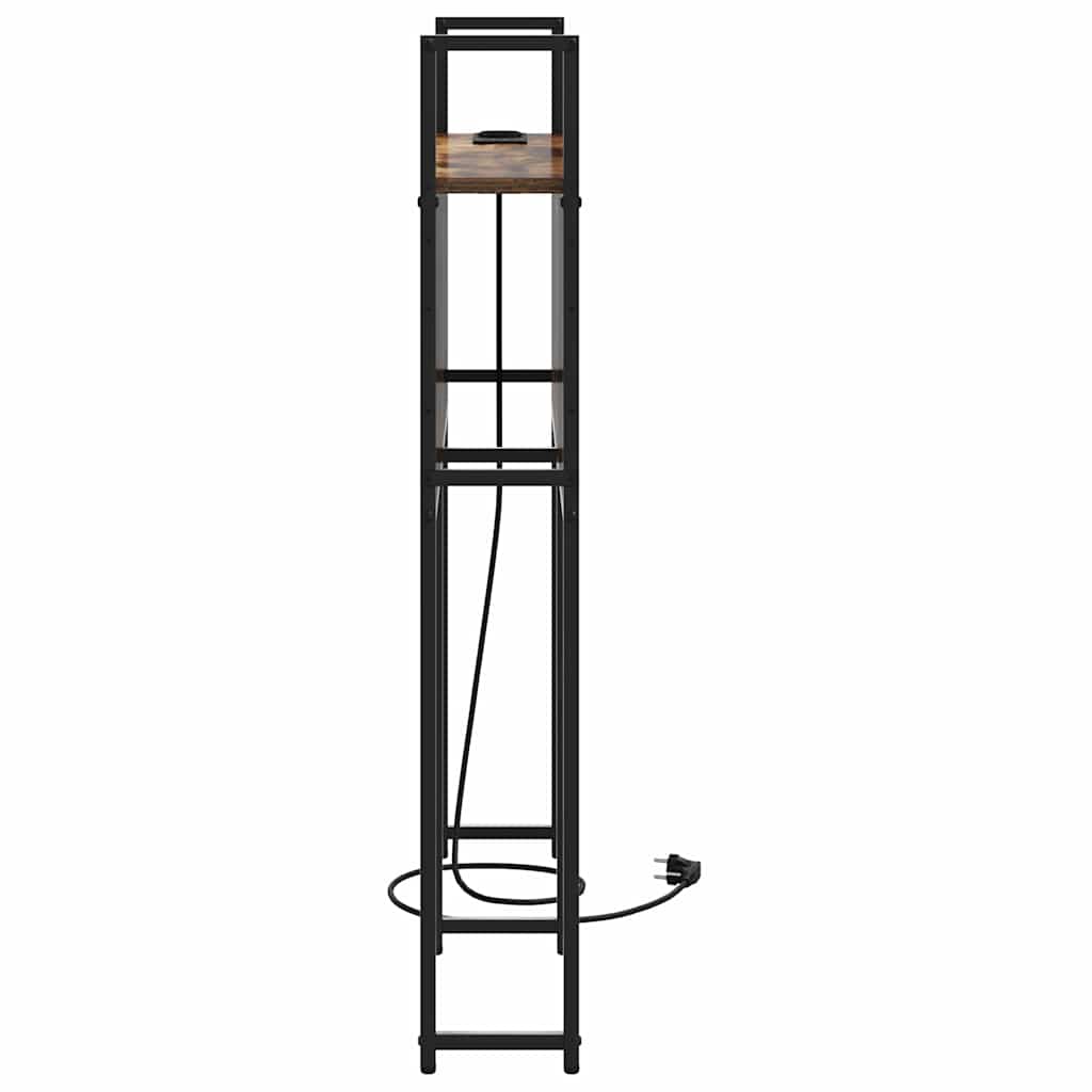 vidaXL Κεφαλάρι Αποθήκης με Σταθμό Φόρτισης Καπνιστή δρυς 100 cm