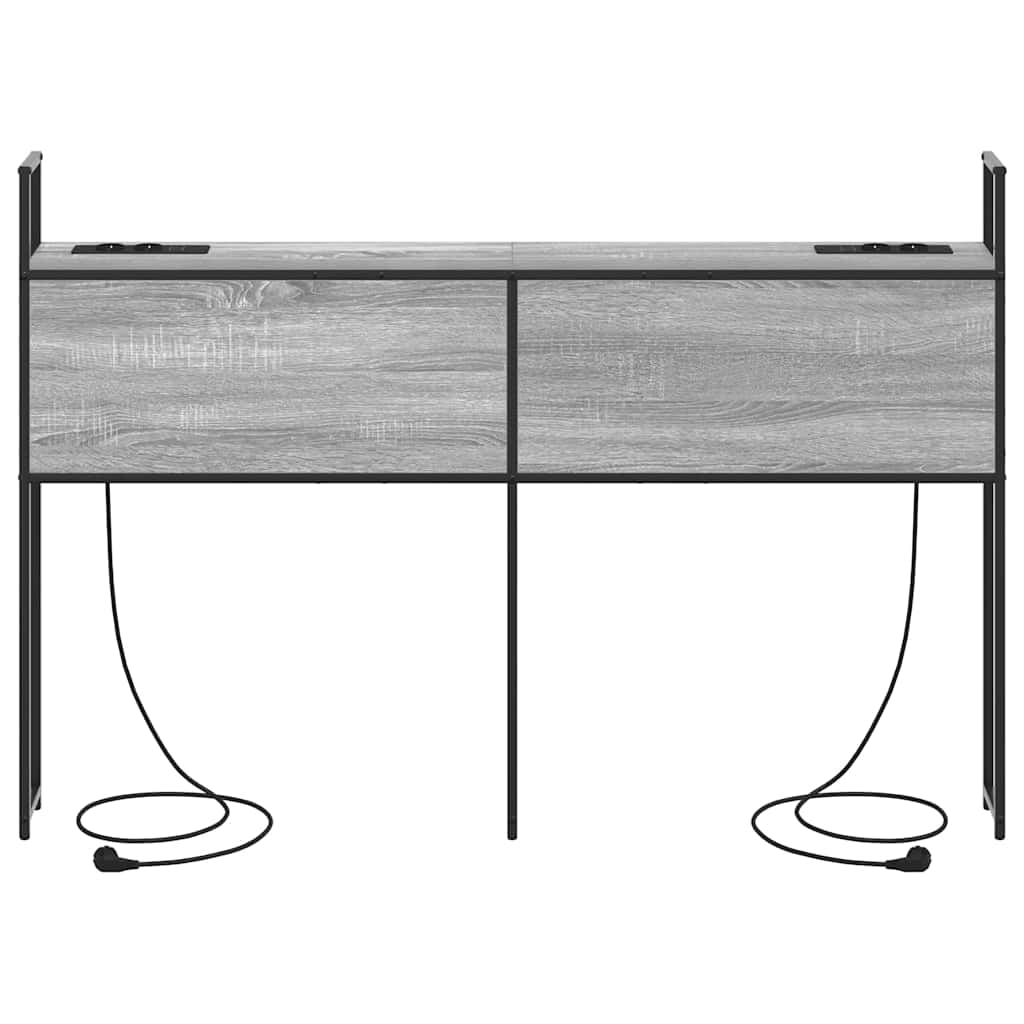 vidaXL Κεφαλάρι Αποθήκης με Σταθμό Φόρτισης με ράφι Γκρι sonoma 150 cm