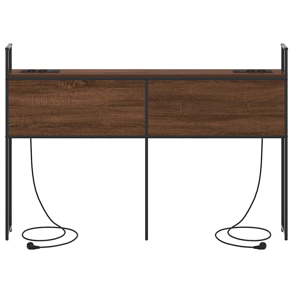 vidaXL Κεφαλάρι Αποθήκης με Σταθμό Φόρτισης με ράφι Καφέ δρυς 150 cm