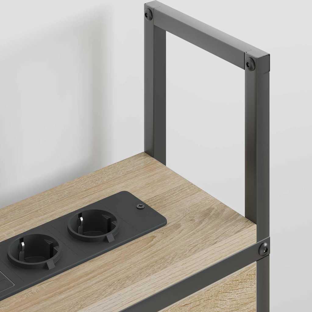 vidaXL Κεφαλάρι Αποθήκης με Σταθμό Φόρτισης με ράφι Sonoma Δρυς 160 cm