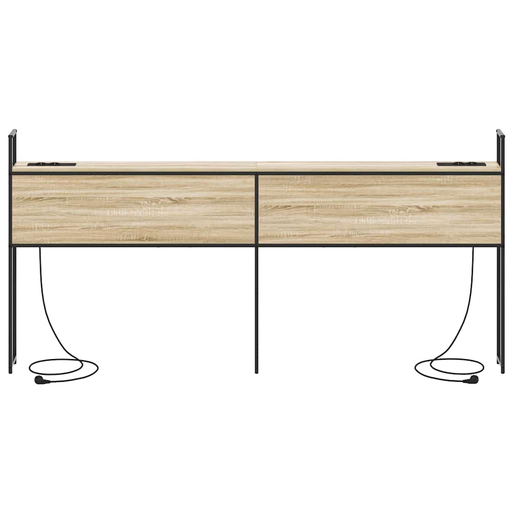 vidaXL Κεφαλάρι Αποθήκης με Σταθμό Φόρτισης με ράφι Sonoma Δρυς 180 cm