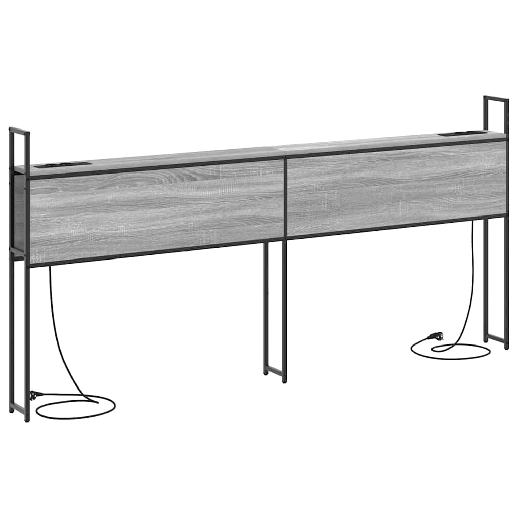 vidaXL Κεφαλάρι Αποθήκης με Σταθμό Φόρτισης Γκρι sonoma
