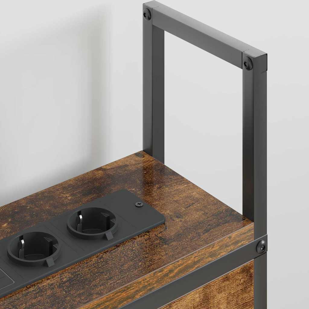 vidaXL Κεφαλάρι Αποθήκης με Σταθμό Φόρτισης Καπνιστή δρυς 200 cm