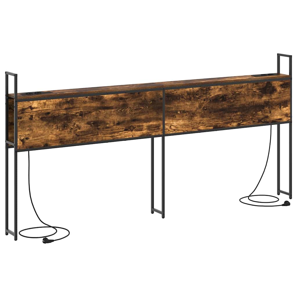 vidaXL Κεφαλάρι Αποθήκης με Σταθμό Φόρτισης Καπνιστή δρυς 200 cm