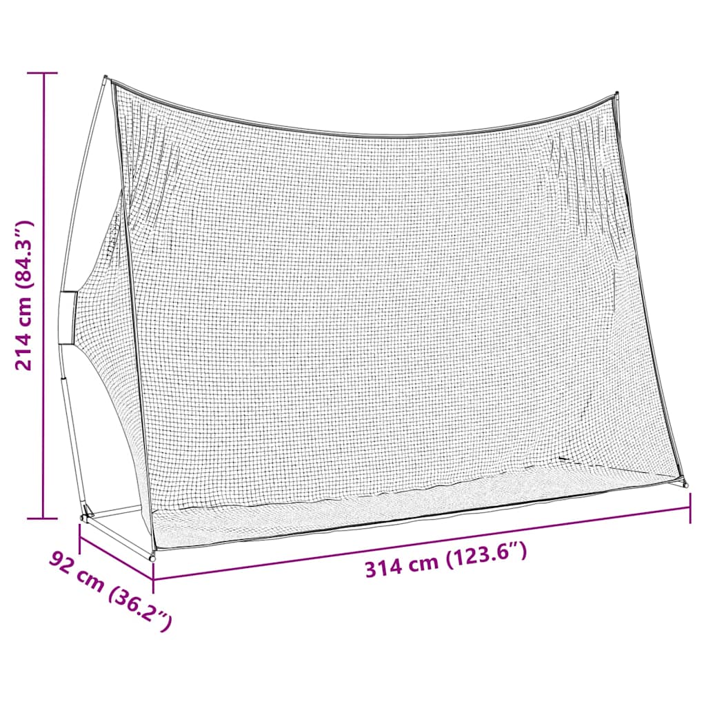 vidaXL Βοηθήματα εκπαίδευσης γκολφ Μαύρο 314 x 92 x 214 εκ.