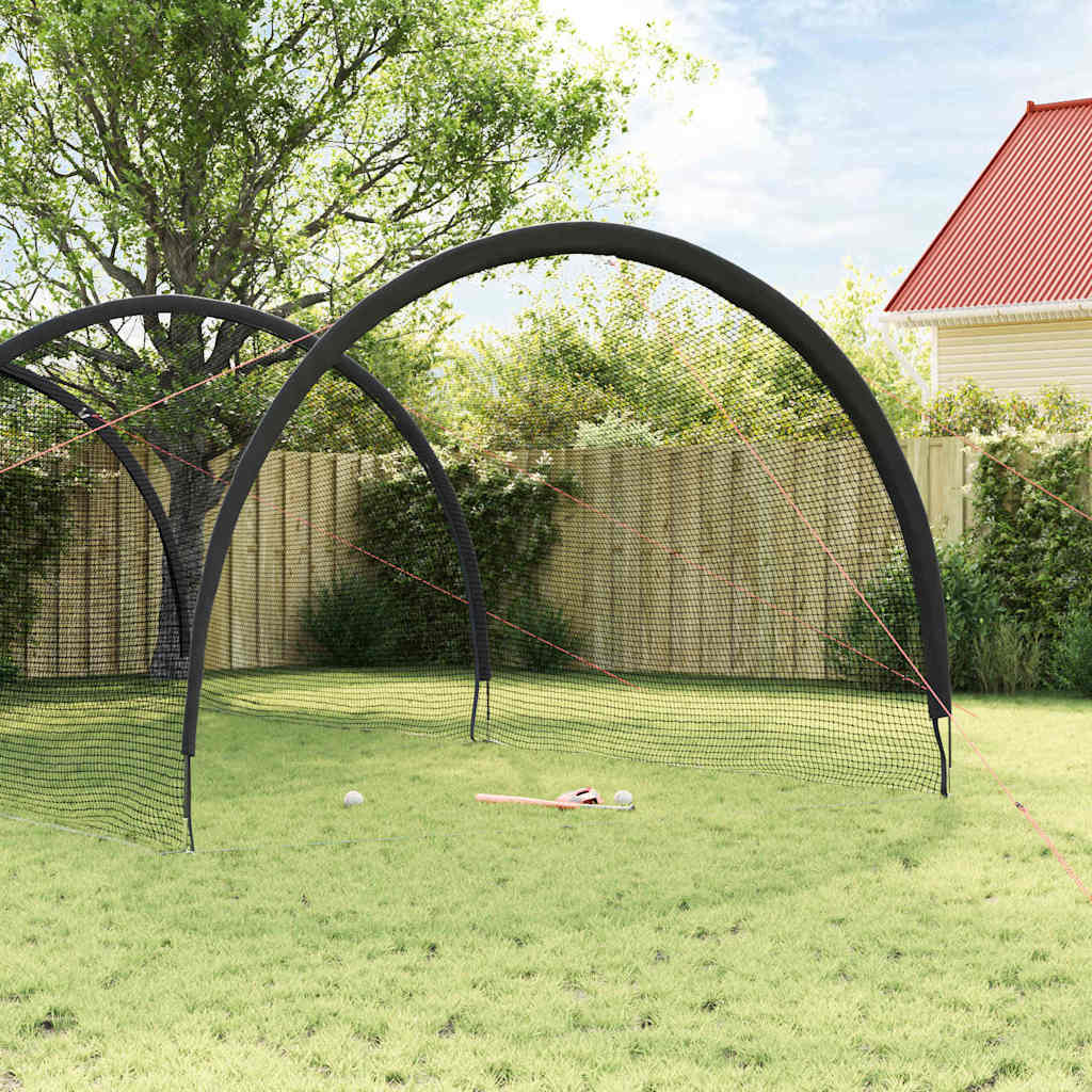 vidaXL Μπέιζμπολ & Σόφτμπολ Μαύρο 702 x 369,5 x 243,5 cm Πολυεστέρας