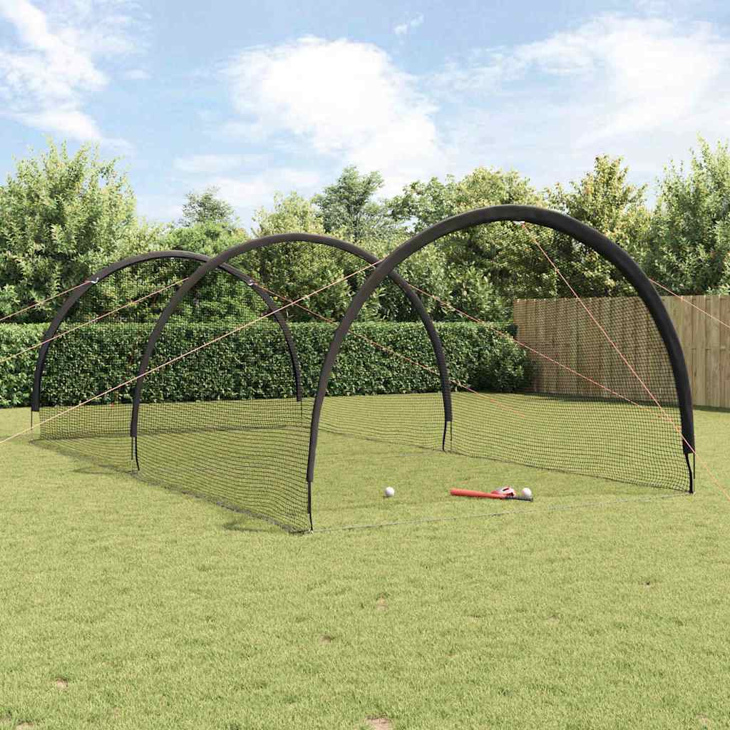 vidaXL Μπέιζμπολ & Σόφτμπολ Μαύρο 702 x 369,5 x 243,5 cm Πολυεστέρας