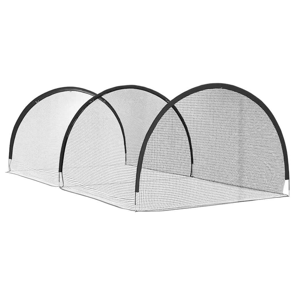 vidaXL Μπέιζμπολ & Σόφτμπολ Μαύρο 702 x 369,5 x 243,5 cm Πολυεστέρας